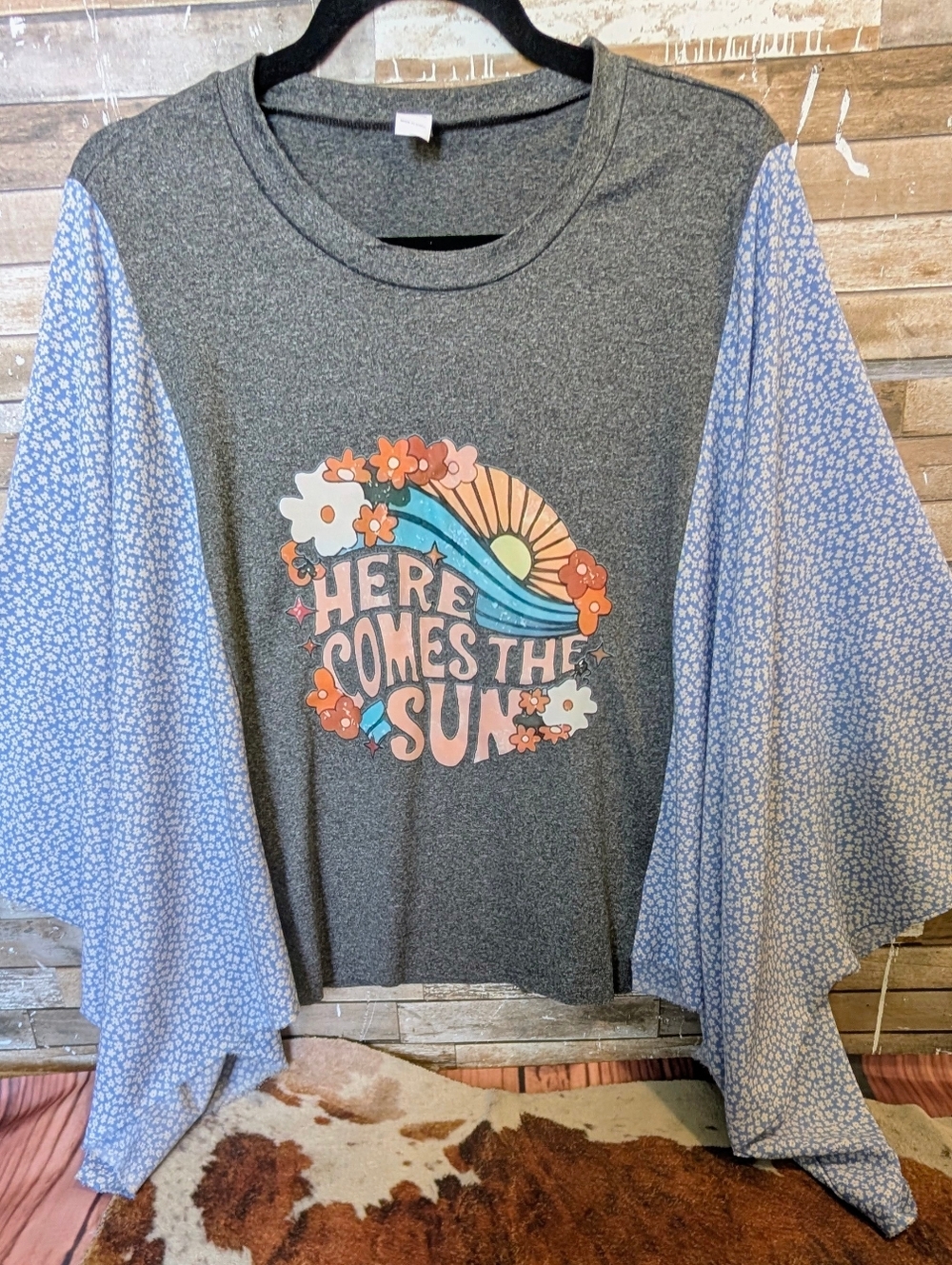 The Beatles Here Comes The Sun Graphic W Boho Bat Winged Sleeves